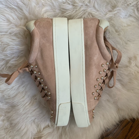 New JOIE Handan Suede Pearl Pink Platform Sneaker - Picture 8 of 9